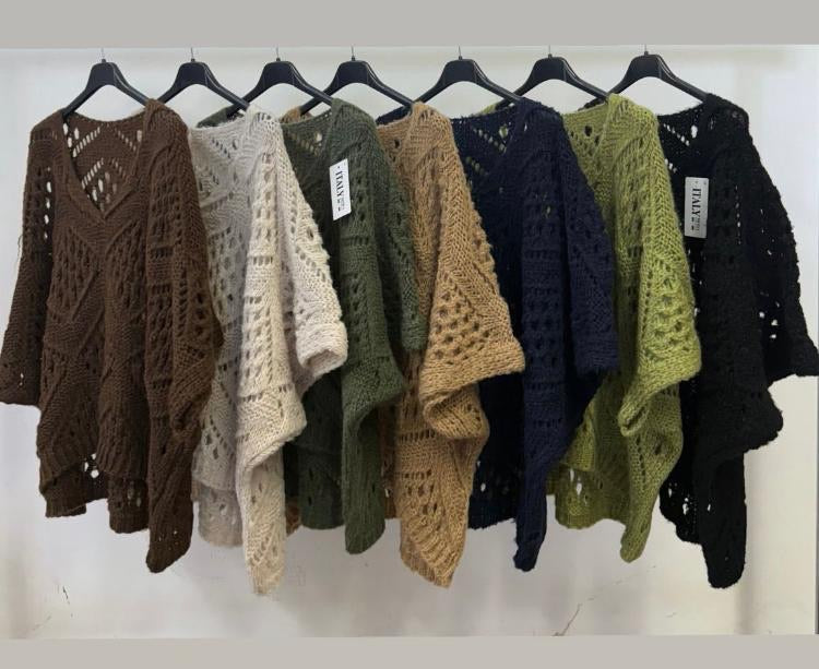 Oversize wool crochet knit