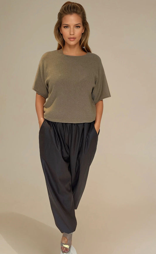 Faux leather trousers