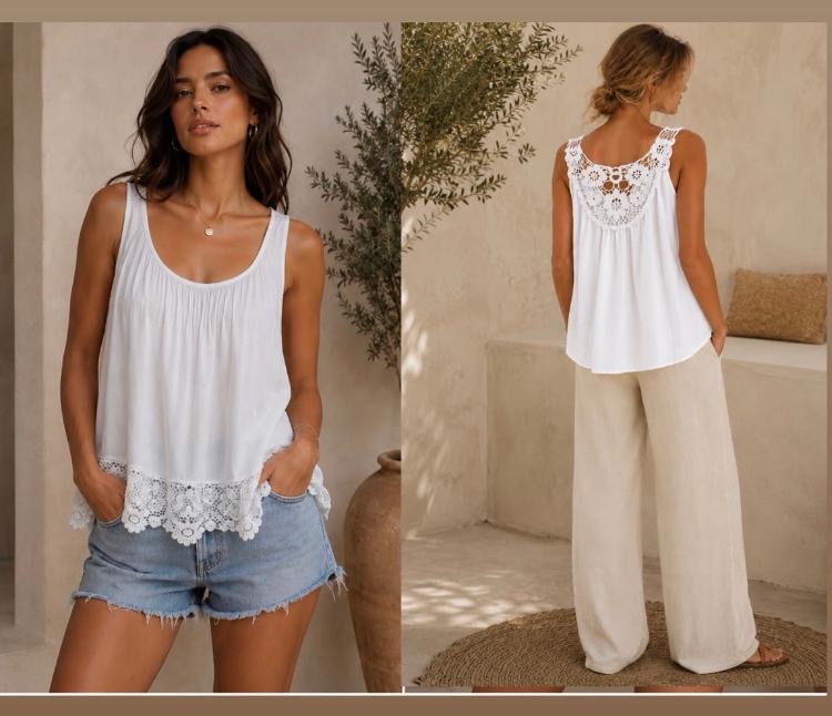 Crochet swing vest top