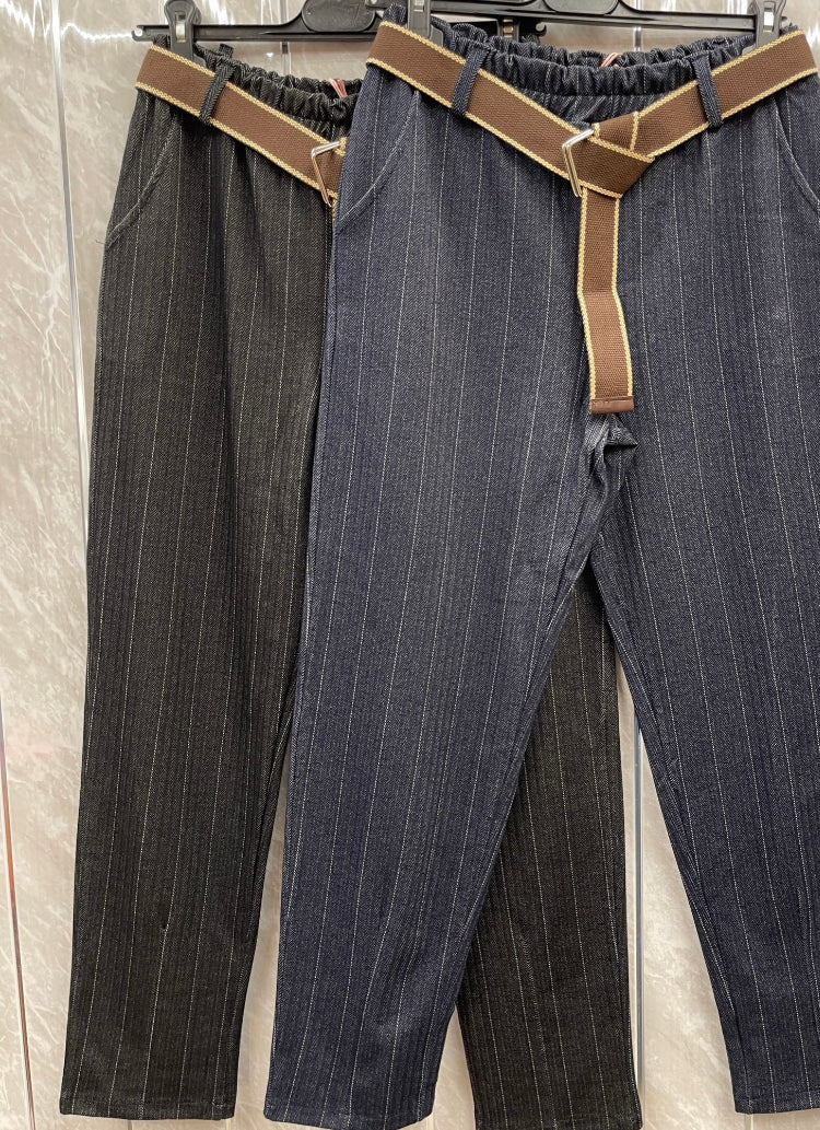 Herringbone print Magic jeggings belted