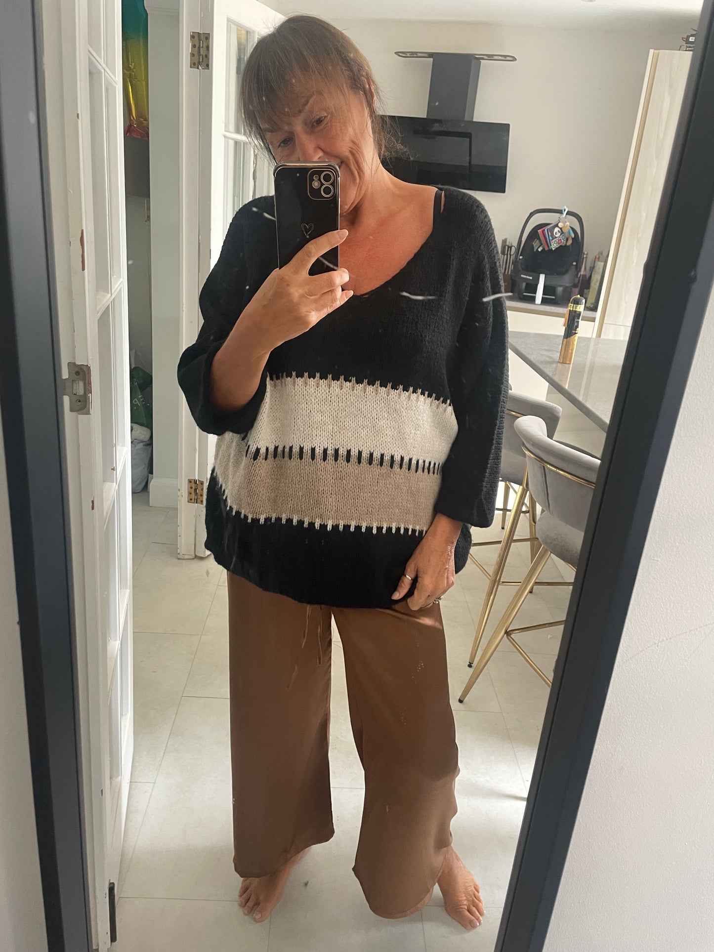 Satin palazzo trousers