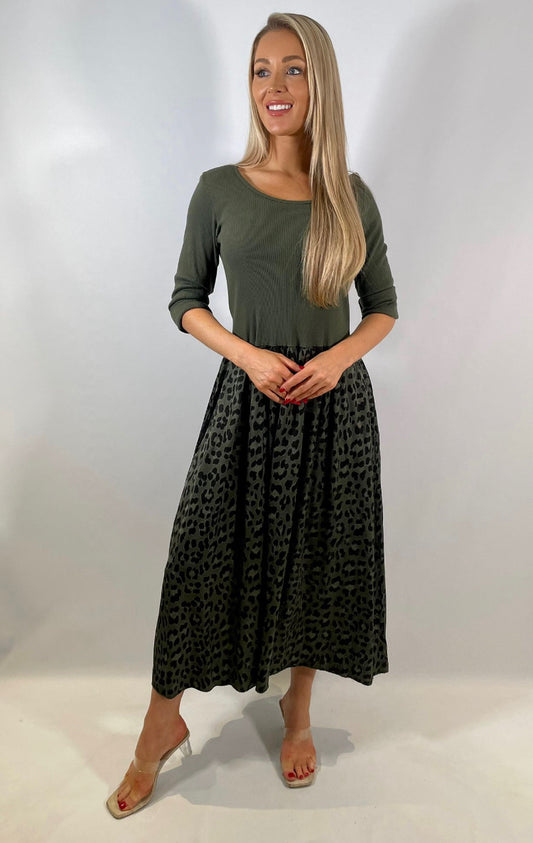Stretch animal print skirt dress