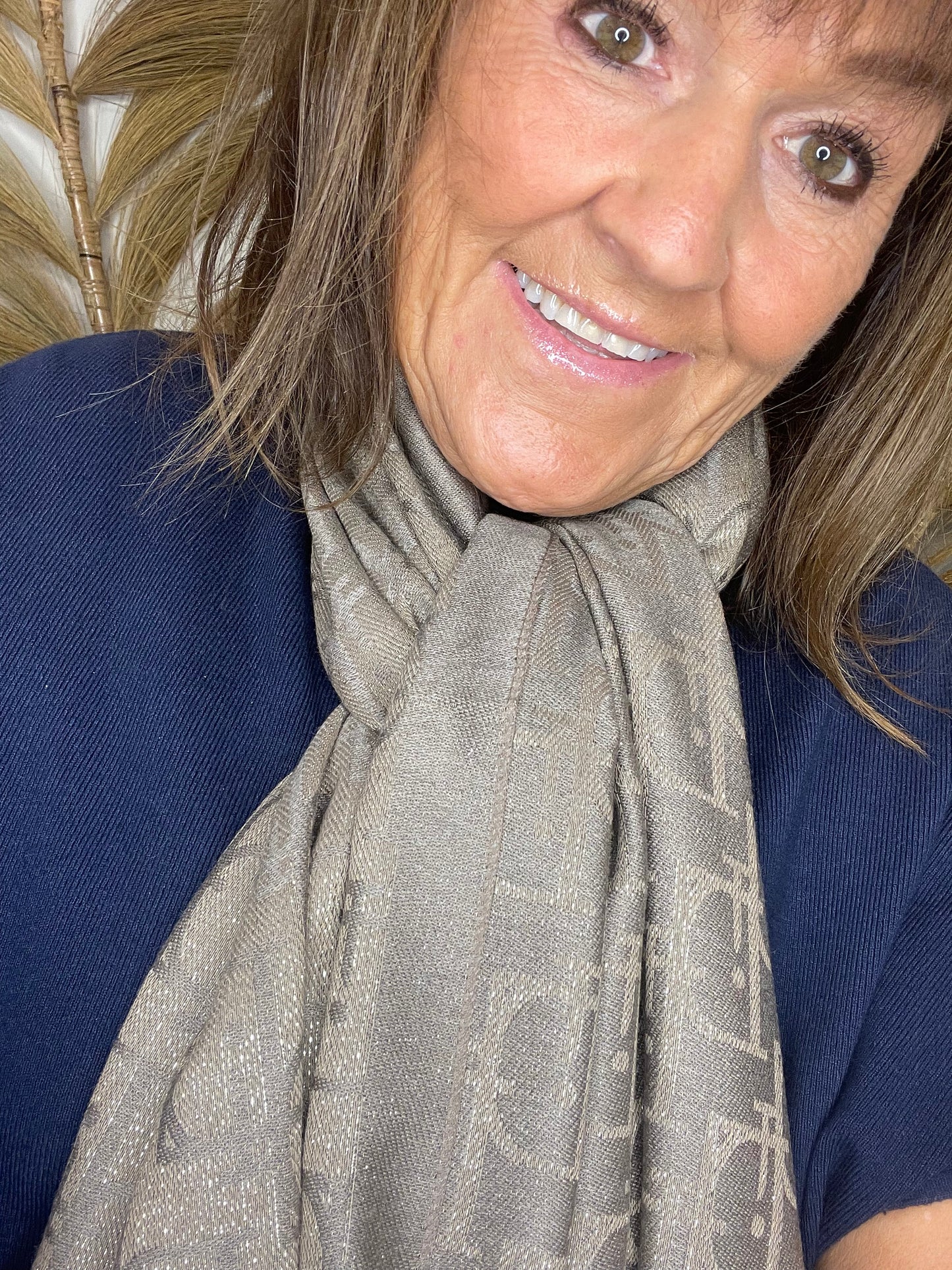 Metallic light wool /silk scarves