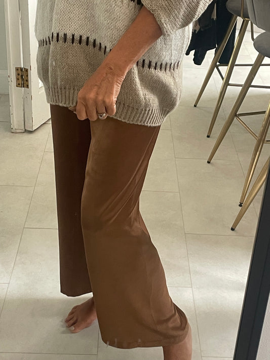 Satin palazzo trousers