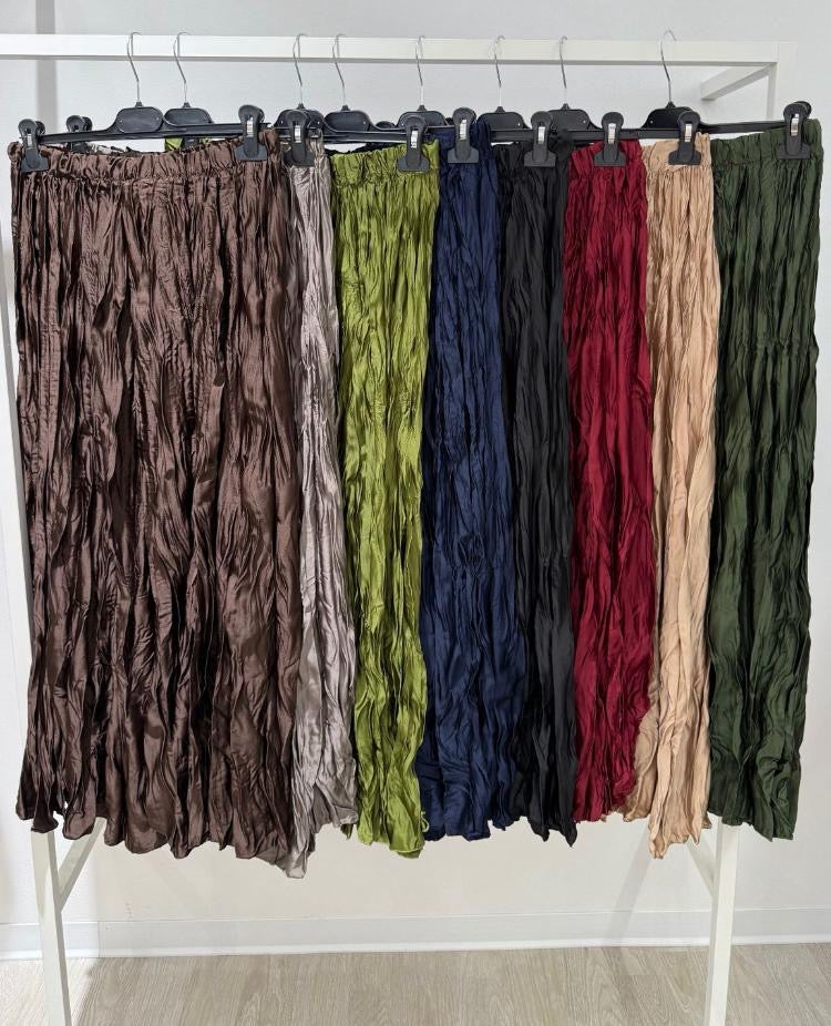 Satin crinkle skirt
