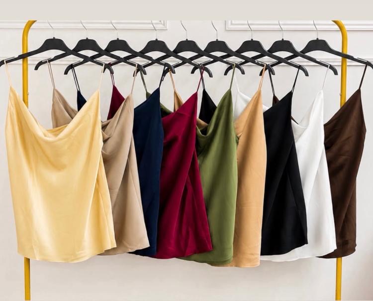 Satin cowl neck vest top