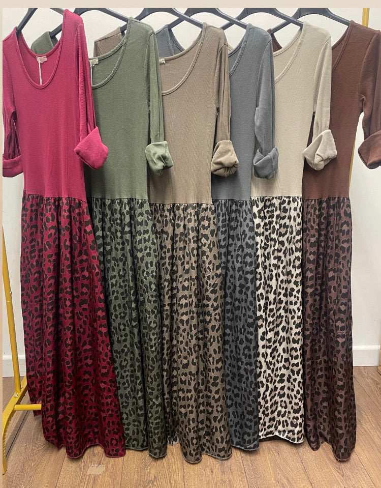 Stretch animal print skirt dress