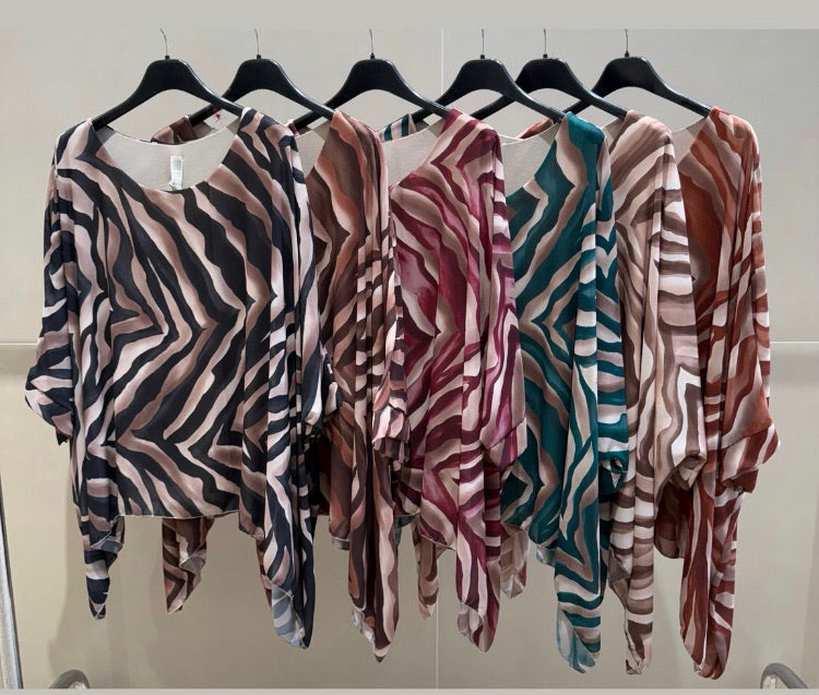 Animal print silky top
