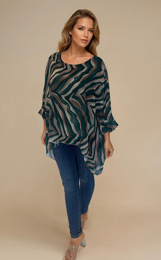 Animal print silky top