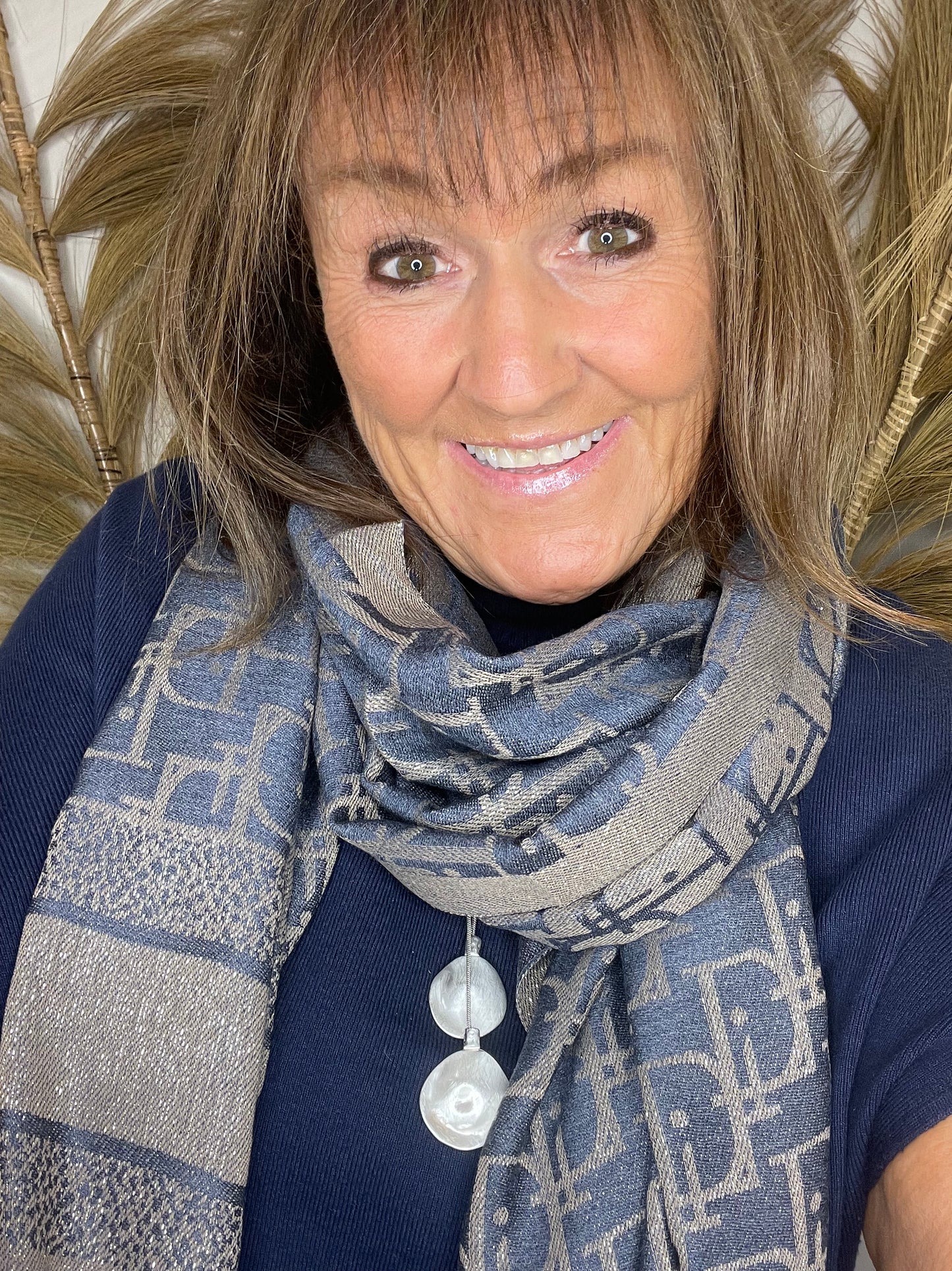 Metallic light wool /silk scarves