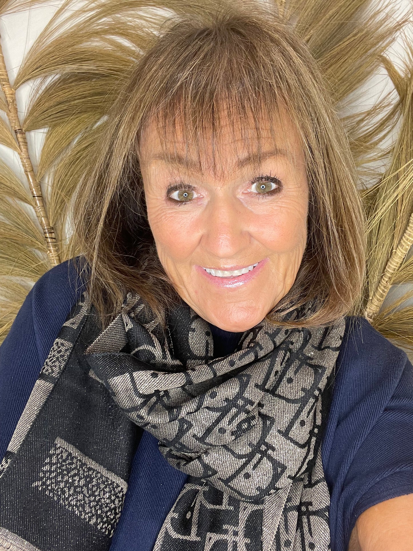 Metallic light wool /silk scarves