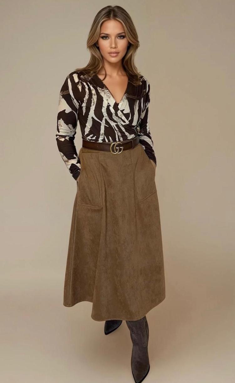 Suedette A line  skirt