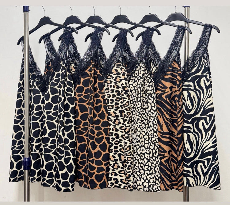 Animal print long line vest