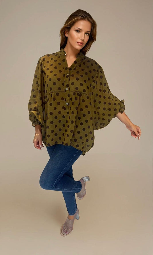 Spot smock shirt