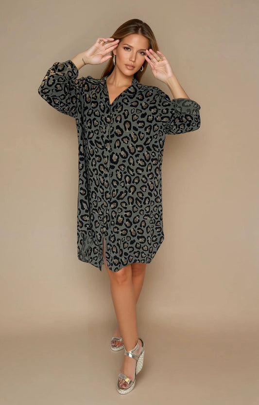 Leopard Shirt Dress
