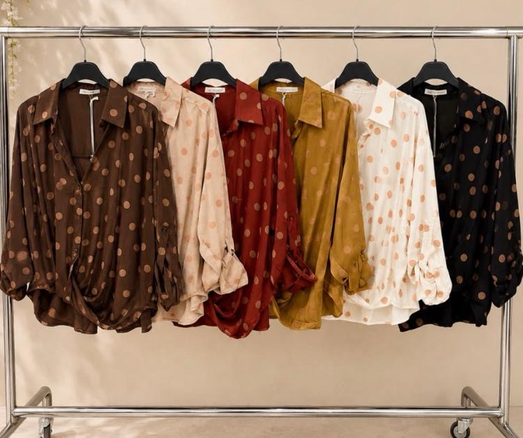 Polka dot batwing shirt