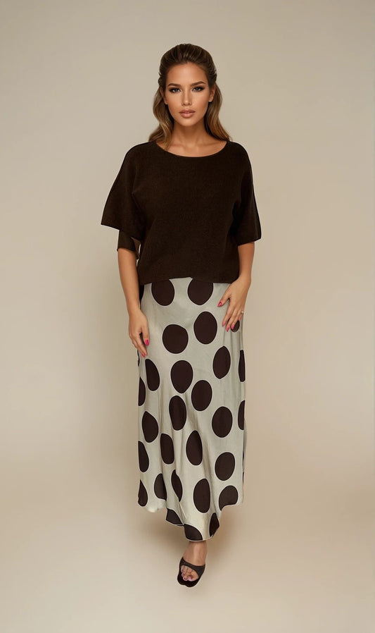 Bias cut spot skirt