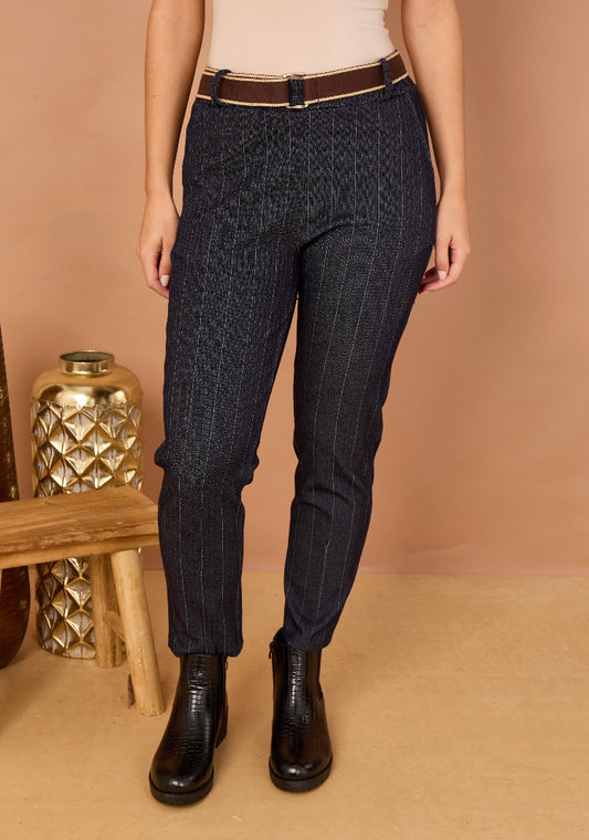 Herringbone print Magic jeggings belted