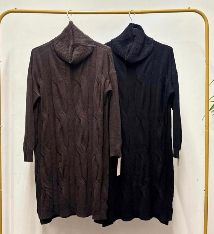 Cable front jumper dress
