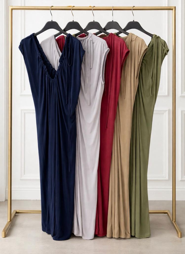 Ruched shoulder dress