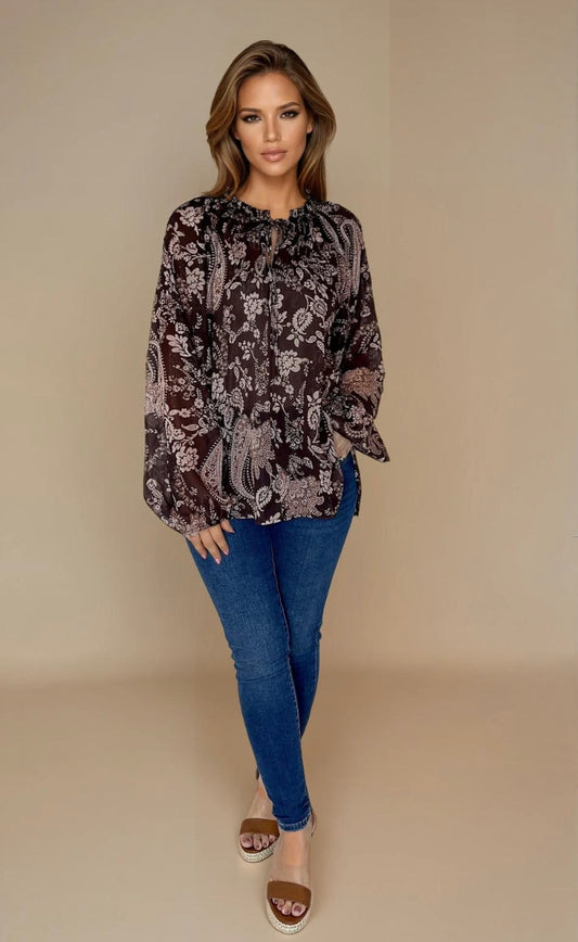 Autumn paisley blouse