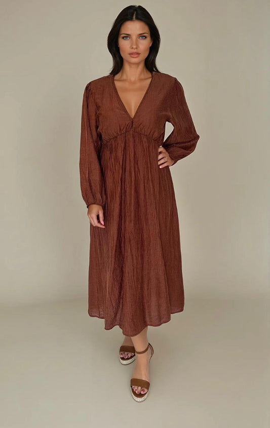Crinkle Midi Dress