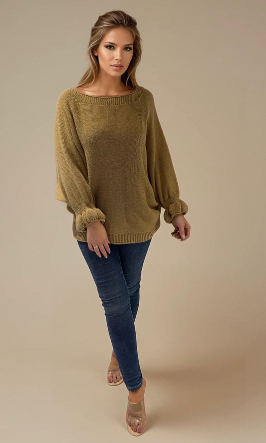 Ruched Sleeve Jumper