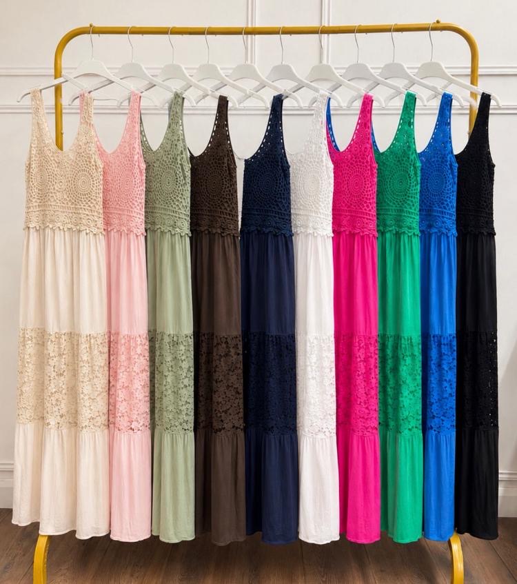 Crochet panel dress
