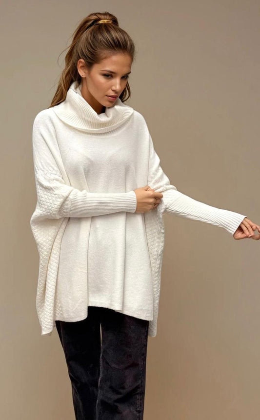 Oversize textured sides jumper