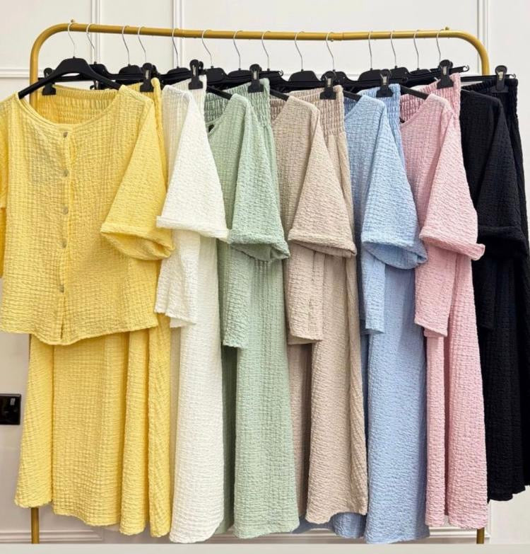Textured onesize skirt Co-ord set
