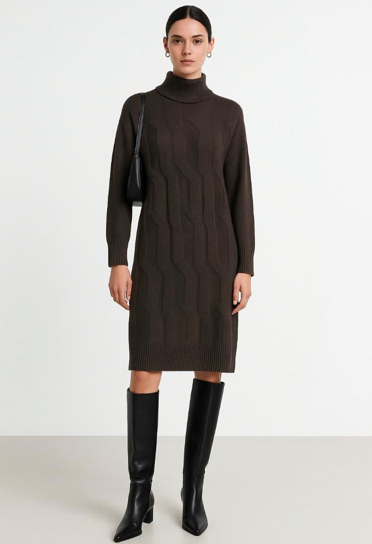 Cable front jumper dress