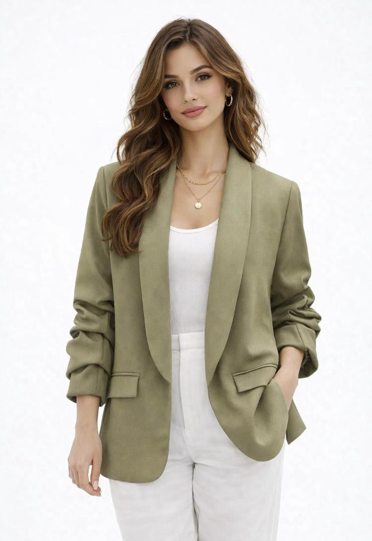 Ruched sleeve Blazer