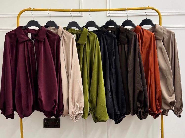 Satin zip Bomber jacket