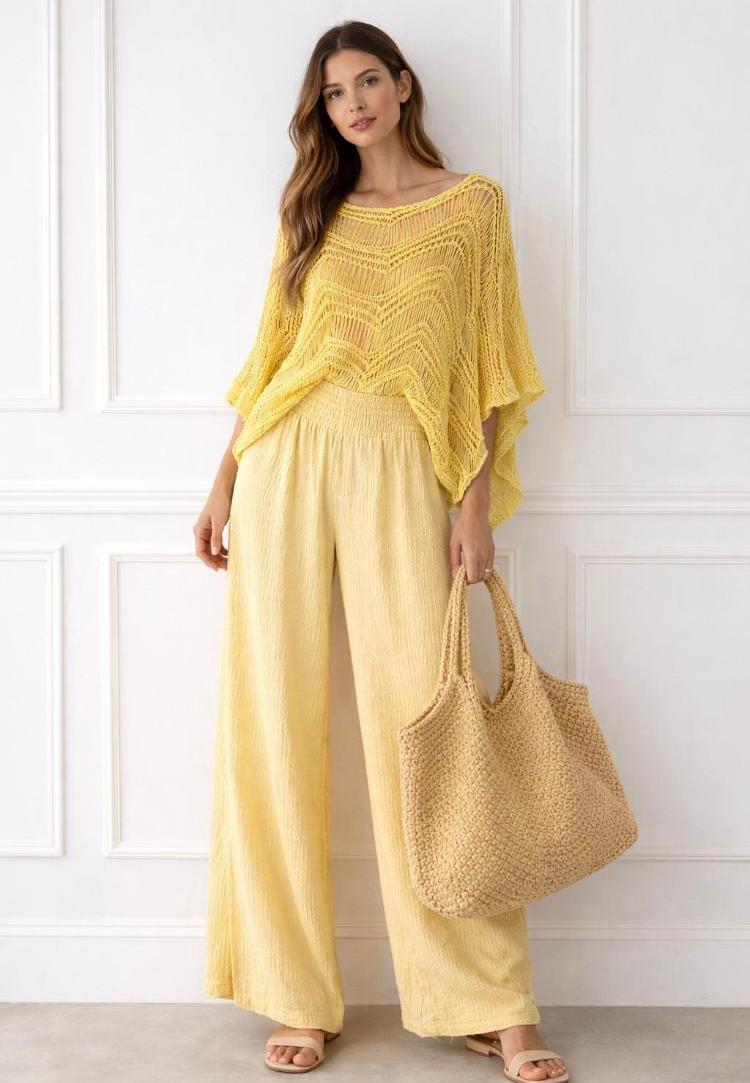 Crinkle onesize wide palazzo trousers