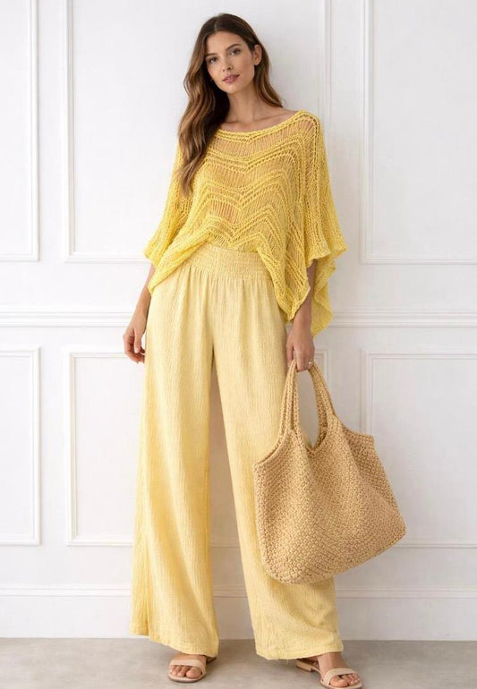 Crinkle onesize wide palazzo trousers