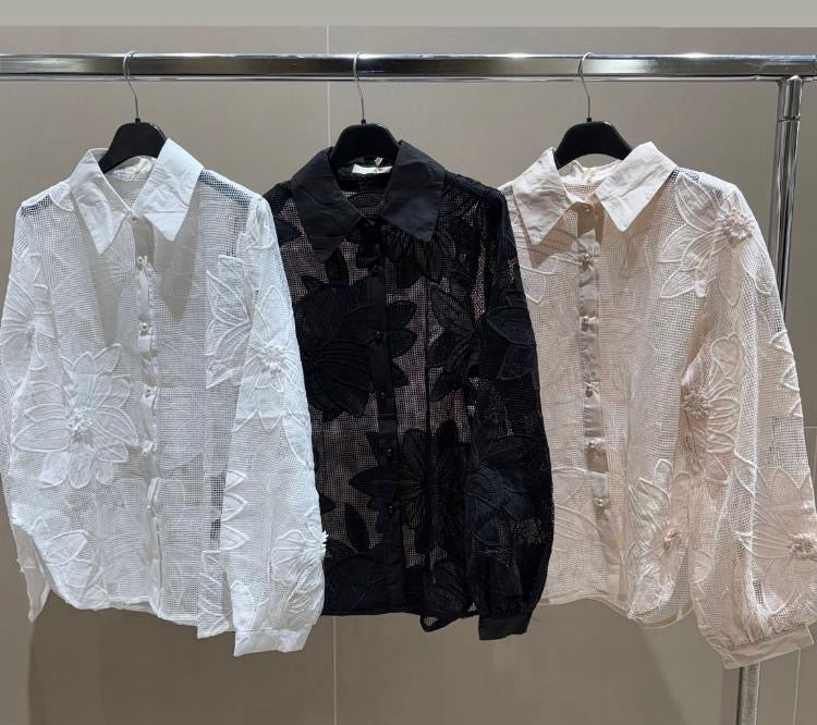 Mesh flower shirt