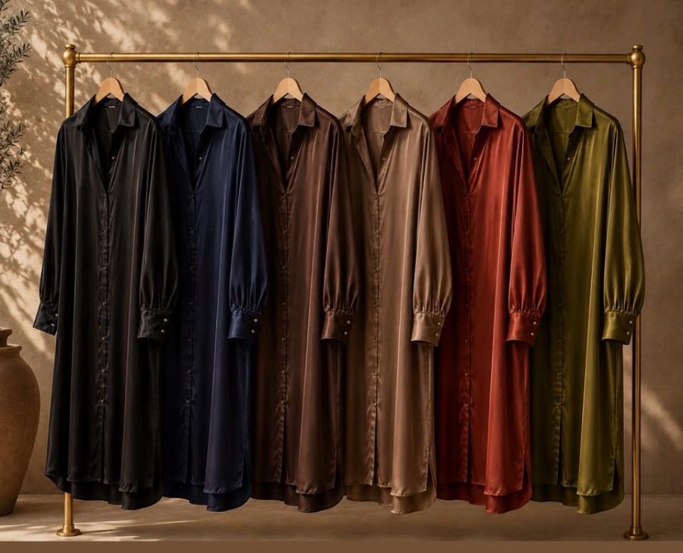 Satin longline shirt/dress