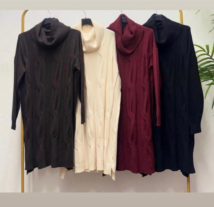Cable front jumper dress