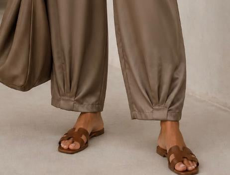 Satin pullon trousers