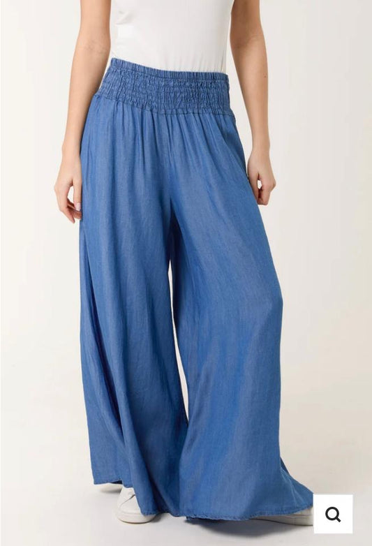 Chambray denim xwide trousers