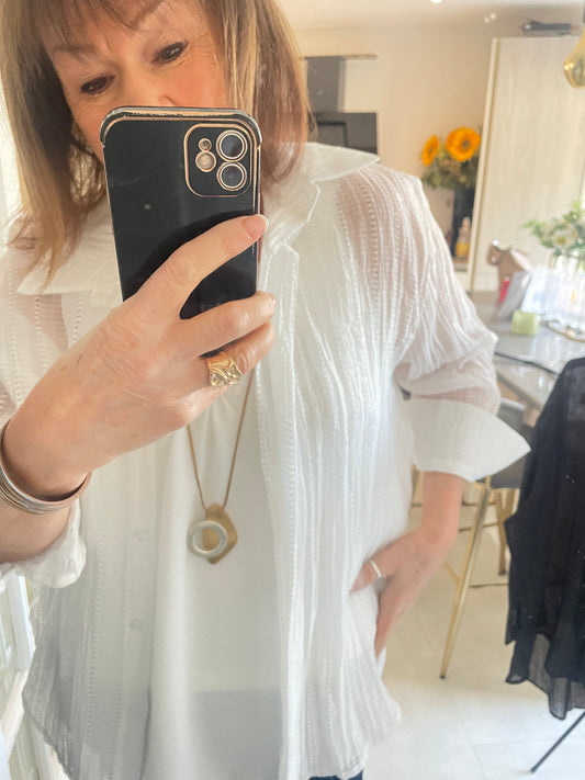 Textured sheer shirt