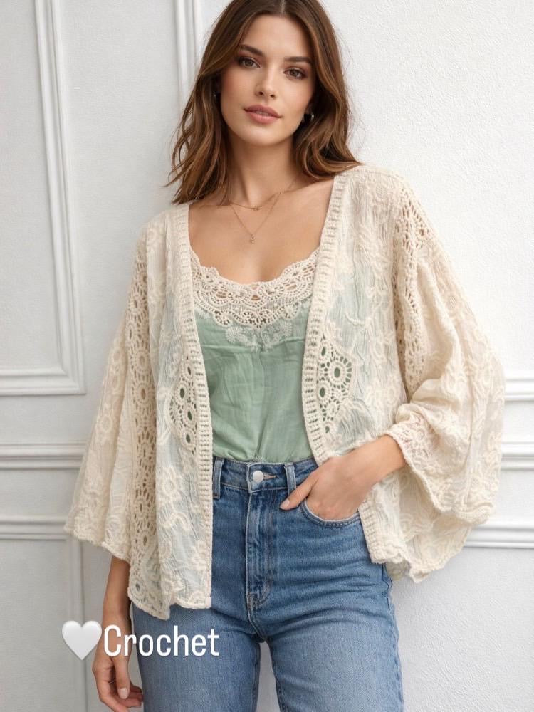 Cotton crochet Kimono