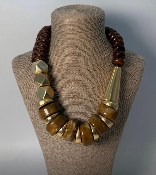 Autumn amber chunky necklace