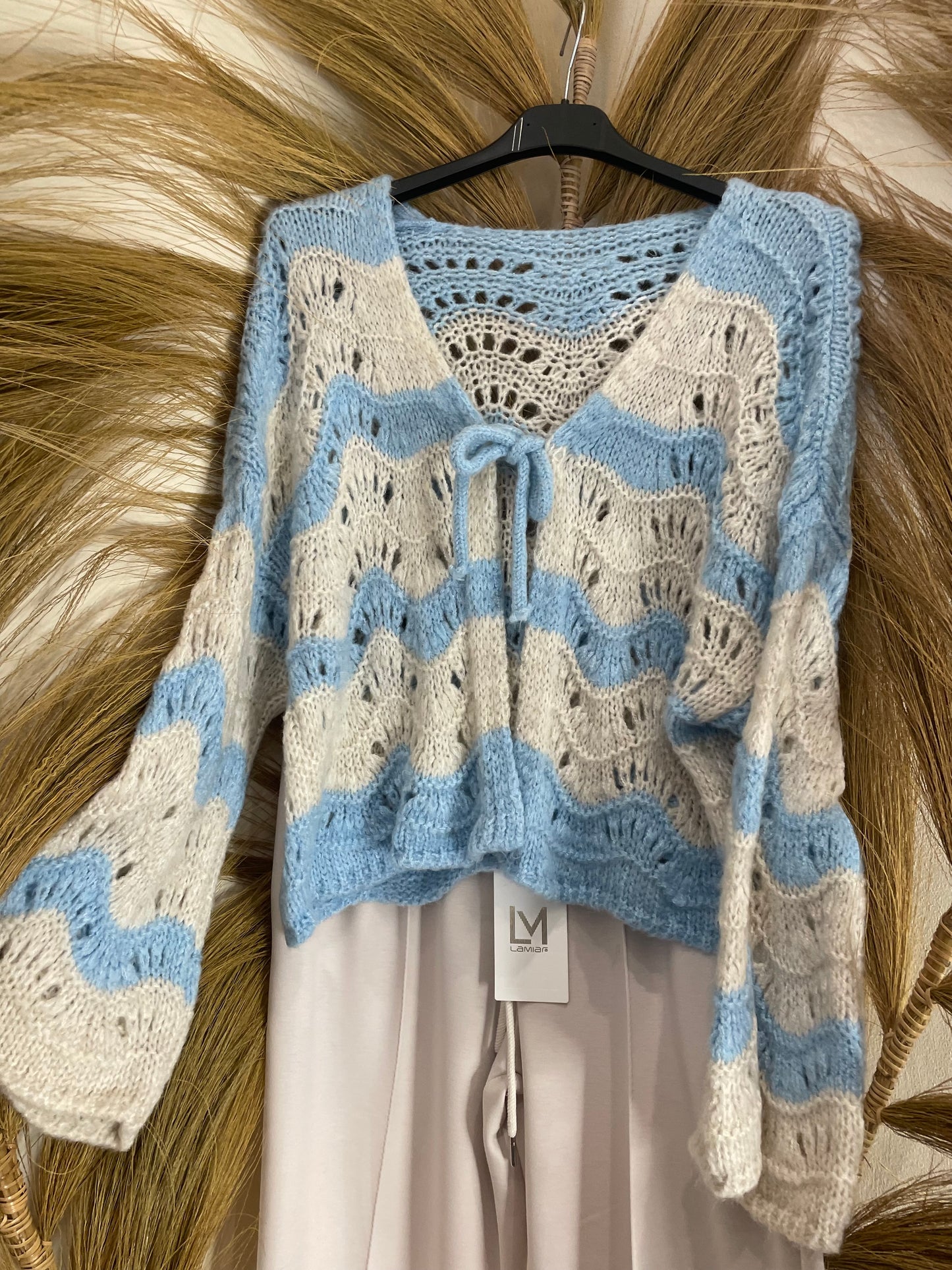 Zig zig crochet tie cardi