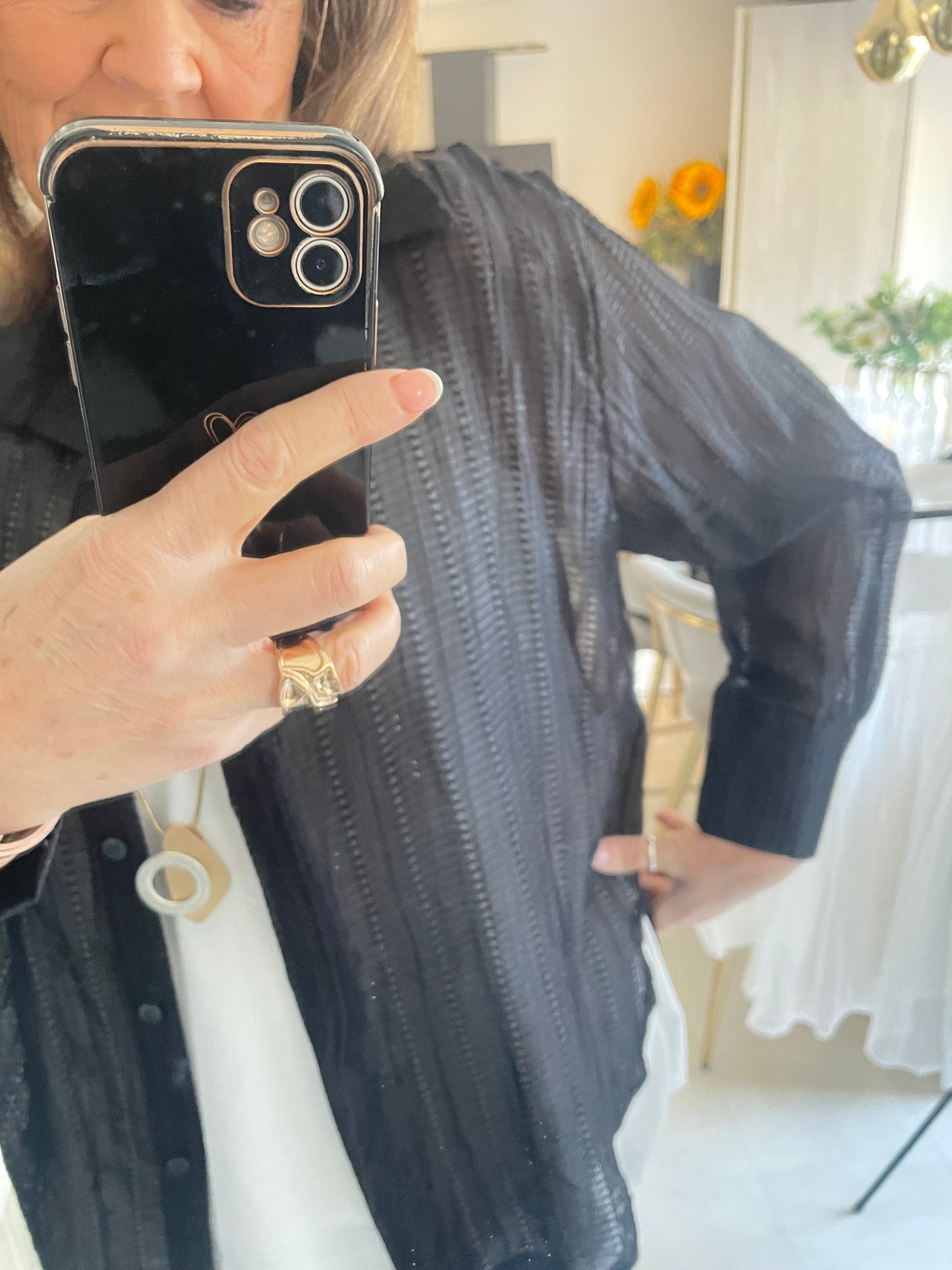 Textured sheer shirt