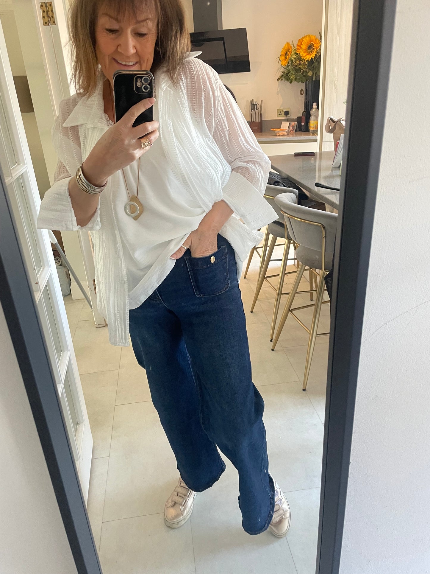 Textured sheer shirt
