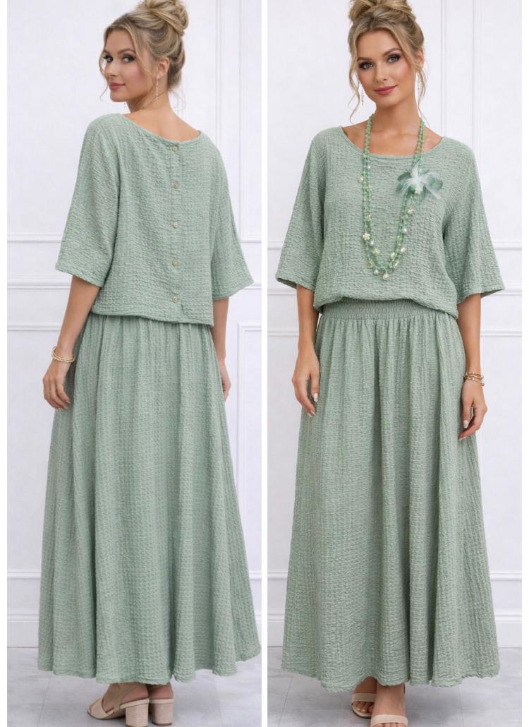 Textured onesize skirt Co-ord set