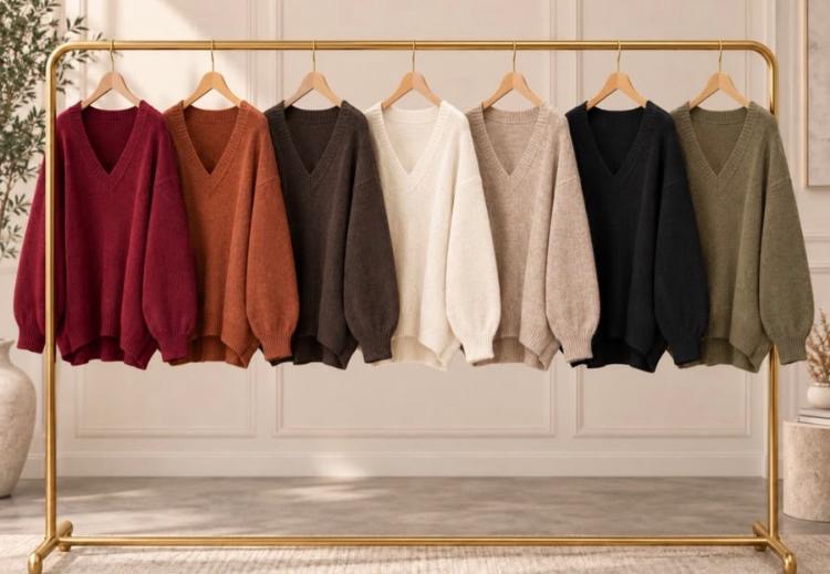 Boxy V neck jumper