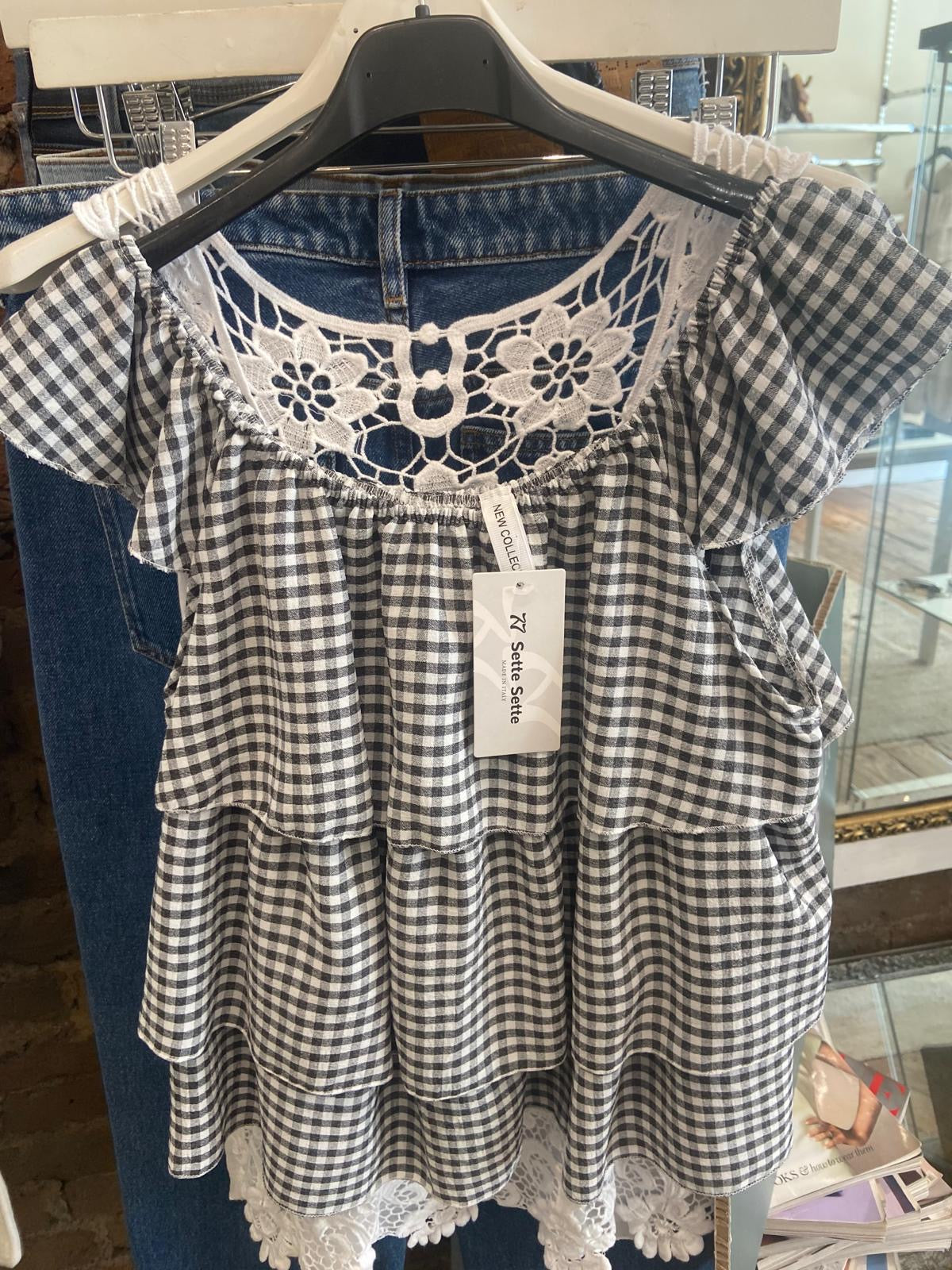 Gingham bardot top