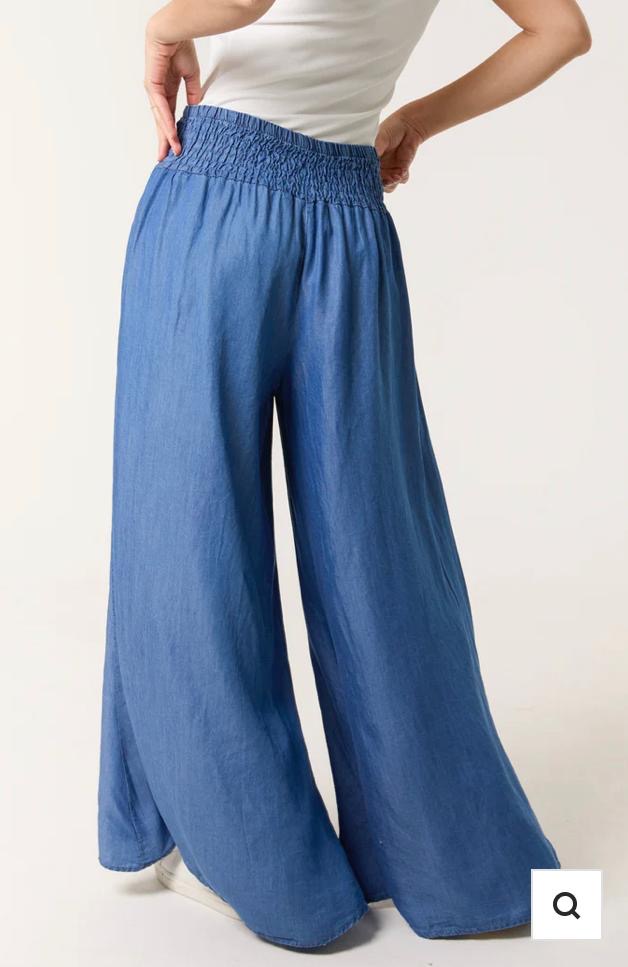 Chambray denim xwide trousers